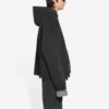Turn hoodie met rits, wijde pasvorm “Zwart” 674719TLVB49034