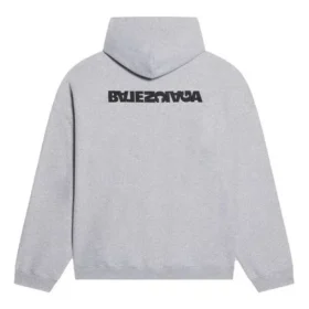 Turn-hoodie met wijde pasvorm “Heather Grey Black” 674986TLVB41167