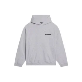 Turn-hoodie met wijde pasvorm “Heather Grey Black” 674986TLVB41167