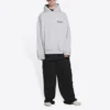 Turn-hoodie met wijde pasvorm “Heather Grey Black” 674986TLVB41167