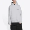 Turn-hoodie met wijde pasvorm “Heather Grey Black” 674986TLVB41167