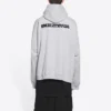Turn-hoodie met wijde pasvorm “Heather Grey Black” 674986TLVB41167