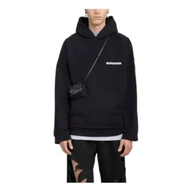 Turn-hoodie met wijde pasvorm “Zwart” 674986TLVB49034