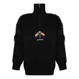 Turtleneck-trui met rits en LGBTQ-vlag “Black” 543766T17621069