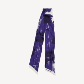 Twilly-sjaal voor dames met penseelprint in blauw