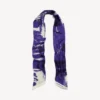 Twilly-sjaal voor dames met penseelprint in blauw