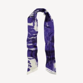 Twilly-sjaal voor dames met penseelprint in blauw