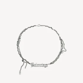 Typo destroyed-ketting in antiek zilver