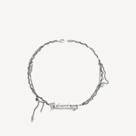Typo destroyed-ketting in antiek zilver