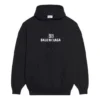 Unisex FW21 fleece met logo-opdruk, lange mouwen en capuchon, zwart 600583TKVI81070