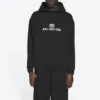 Unisex FW21 fleece met logo-opdruk, lange mouwen en capuchon, zwart 600583TKVI81070