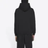 Unisex FW21 fleece met logo-opdruk, lange mouwen en capuchon, zwart 600583TKVI81070