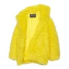 Unisex FW21 jas van imitatiebont, geel 663000TKQ077200