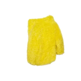 Unisex FW21 jas van imitatiebont, geel 663000TKQ077200