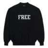 Unisex FW21 Sweatshirt met ronde hals en gratis print, zwart 652981TKVD41070