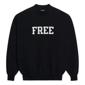 Unisex FW21 Sweatshirt met ronde hals en gratis print, zwart 652981TKVD41070