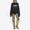 Unisex FW21 Sweatshirt met ronde hals en gratis print, zwart 652981TKVD41070