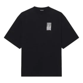 Unisex FW21 T-shirt met ronde hals en print, zwart 661715TKVE51070