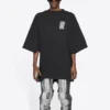 Unisex FW21 T-shirt met ronde hals en print, zwart 661715TKVE51070