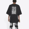 Unisex FW21 T-shirt met ronde hals en print, zwart 661715TKVE51070