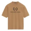 Unisex-shirt met korte mouwen en BB-patroonprint, kaki 578139TEV529610