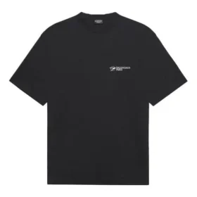Unisex SS21 Bedrukkingsshirt met ronde hals en korte mouwen, zwart 612966TKV861070