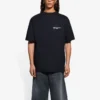 Unisex SS21 Bedrukkingsshirt met ronde hals en korte mouwen, zwart 612966TKV861070