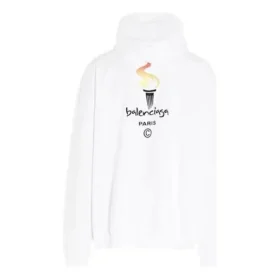 Unisex-sweatshirt met logo, oversized, wit 620973TIV459040