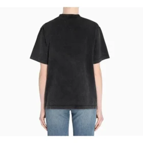 Unisex T-shirt met korte mouwen en alfabetlogo-print, grijs 594599THV851140