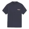 Unisex T-shirt met logo-patroon en korte mouwen, marineblauw 556150TAV444128