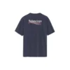 Unisex T-shirt met logo-patroon en korte mouwen, marineblauw 556150TAV444128