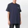 Unisex T-shirt met logo-patroon en korte mouwen, marineblauw 556150TAV444128
