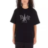 Unisex T-shirt met Parijs-print, ronde hals, zwart 594599TGV661000