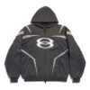 Unity Sports Icon Biker-hoodie met rits, oversized “Zwart Wit” 790359TQVM21070