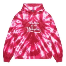 Valentijnsdag Tie-Dye-Hoodie met wijde pasvorm “Rood” 675003TLVI86802