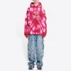 Valentijnsdag Tie-Dye-Hoodie met wijde pasvorm “Rood” 675003TLVI86802