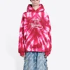 Valentijnsdag Tie-Dye-Hoodie met wijde pasvorm “Rood” 675003TLVI86802