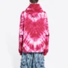 Valentijnsdag Tie-Dye-Hoodie met wijde pasvorm “Rood” 675003TLVI86802
