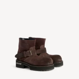 Venom mini-enkellaarsjes voor dames in licht espresso