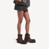 Venom mini-enkellaarsjes voor dames in licht espresso