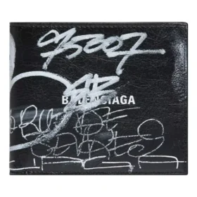 Vierkant opgevouwen graffiti-portemonnee “Black White” 594549210LH1090