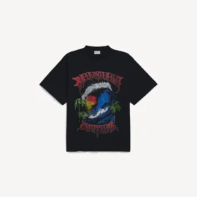 Vintage surfer oversized T-shirt voor heren in zwart