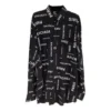 Viscose shirt met lange mouwen en all-overprint, ruime pasvorm “Zwart” 658956TPLB41070