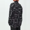 Viscose shirt met lange mouwen en all-overprint, ruime pasvorm “Zwart” 658956TPLB41070
