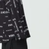 Viscose shirt met lange mouwen en all-overprint, ruime pasvorm “Zwart” 658956TPLB41070