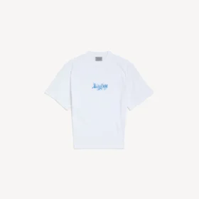 Witte T-shirt met korte mouwen en schetsachtige print voor dames