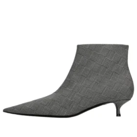 Wollen geruite laarzen met puntige neus “Grey” 579218W1SR01214