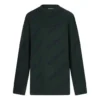 Wollen trui met ronde hals en logo over het hele oppervlak “Dark Green” 657400T15673050