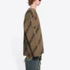 Wollen trui met ronde hals en logo-print over het hele oppervlak “Light Brown” 657401T32002900