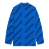 Wollen trui met rondhals en all-over logo “Blue” 657400T15673964